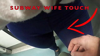 My Wife Let Older Unknown Man to Touch her Pussy Lips Over her Spandex Leggings in Underpass